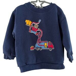 Vintage Crewneck Teddy Bear Fire Truck Kids Size 3T